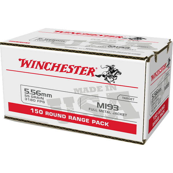 Winchester White Box 5.56x45mm NATO Ammunition 55 Grain Full Metal Jacket Box of 150