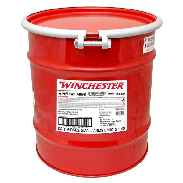 Winchester White Box 5.56x45mm NATO Ammunition 55 Grain Full Metal Jacket Barrel of 14000