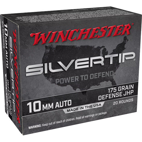 Winchester Silvertip 10mm Auto Ammunition 185 Grain Hollow Point Box of 20