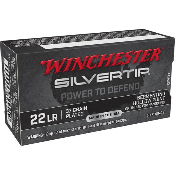 Winchester Silvertip 22 Long Rifle Ammunition 37 Grain Polymer Tip Box of 50