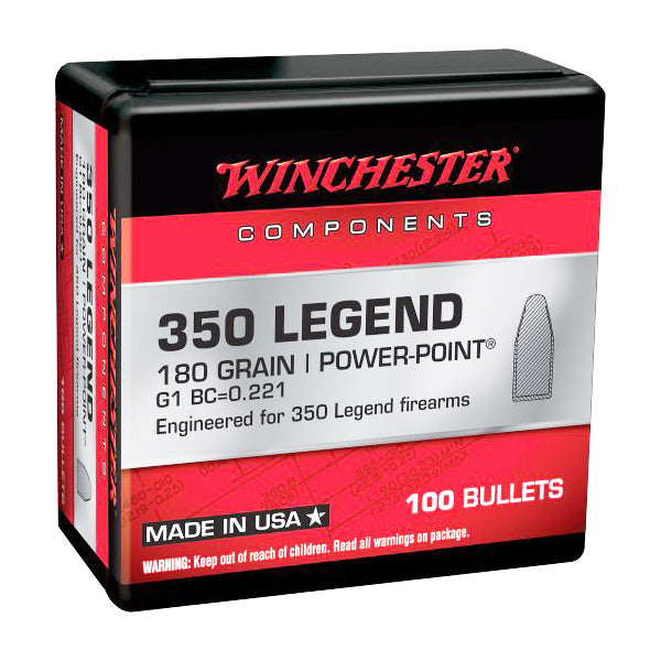 Winchester Power Point 9mm (.355 Diameter) Bullets 180 grain Soft Point Box of 10