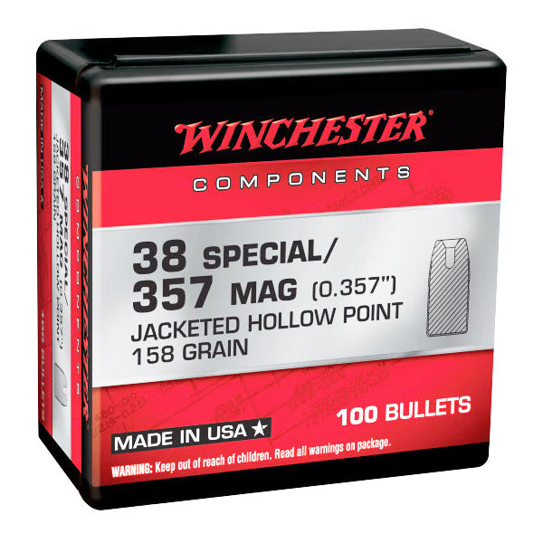Winchester .357 Diameter Bullets 158 grain Hollow Point Box of 10
