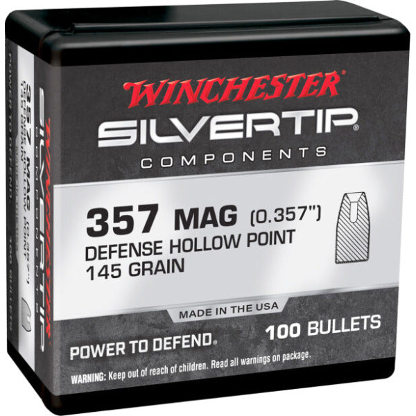 Winchester Silver Tip .357 Diameter Bullets 145 grain Hollow Point Box of 10