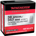 Winchester .357 Diameter Bullets 125 grain Jacketed Hollow Point Box of 10