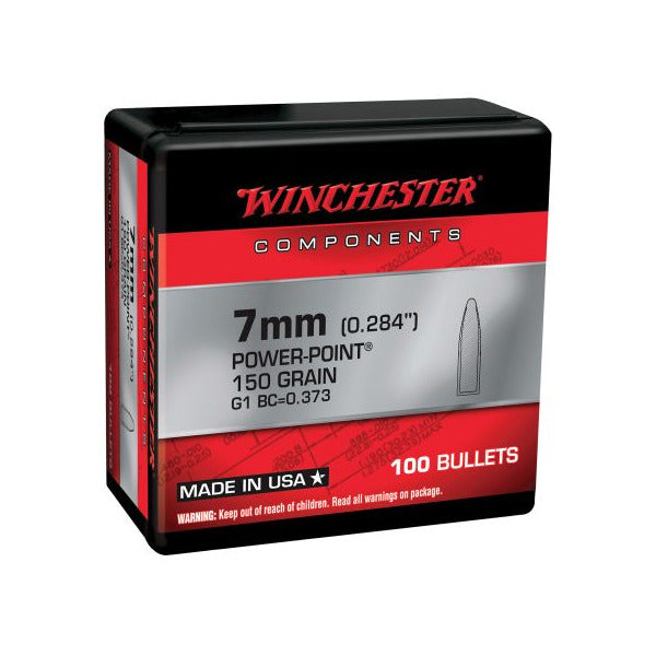 Winchester Power Point 28 Caliber, 7mm (.284 Diameter) Bullets 150 grain Soft Point Box of 10