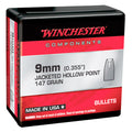 Winchester Notched 9mm (.355 Diameter) Bullets 147 grain Jacketed Hollow Point Box of 4