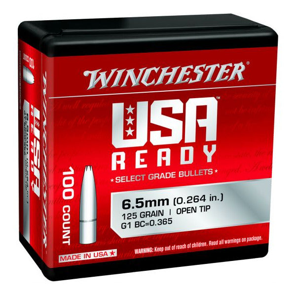 Winchester 264 Caliber, 6.5mm (.264 Diameter) Bullets 125 grain Jacketed Hollow Point Box of 10