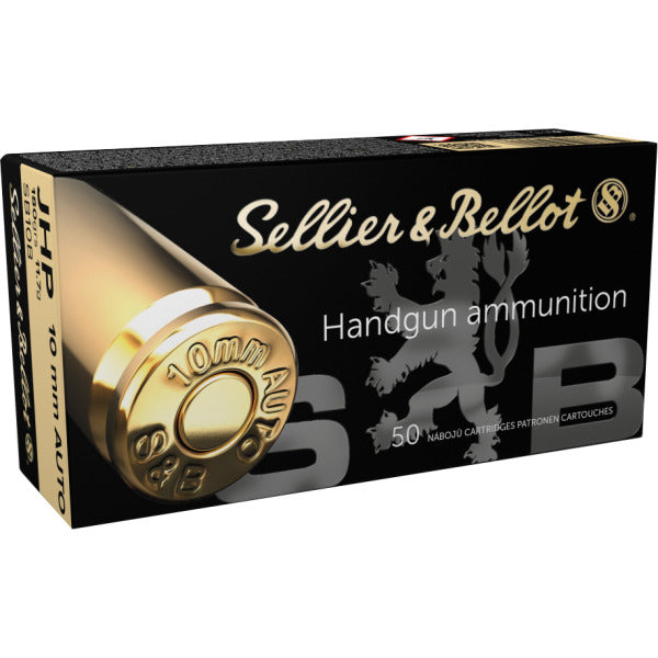 Sellier & Bellot 10mm Auto Ammunition 180 Grain Jacketed Hollow Point Box of 50