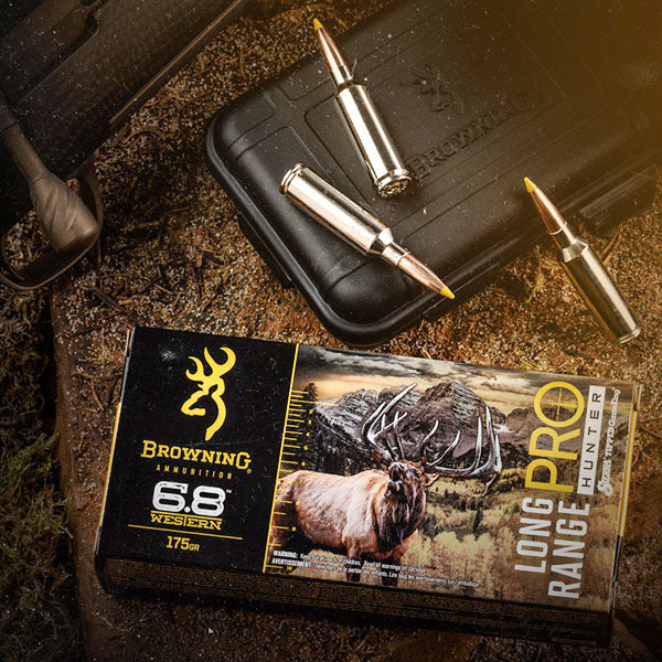Browning Long Range Pro Hunter 6.8 Western Ammunition 175 Grain Sierra Tipped GameKing Polymer Tip Box of 20