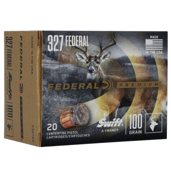Federal Premium 327 Federal Magnum Ammunition 100 Grain Swift A-Frame Jacketed Hollow Point Box of 20