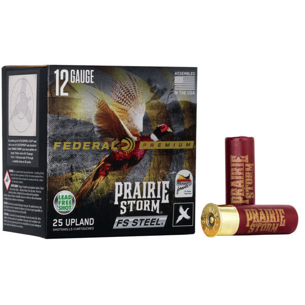 Federal Premium Prairie Storm FS Steel 12 Gauge Ammunition 3" #3 1-1/8 oz 1600 fps Steel Box of 25