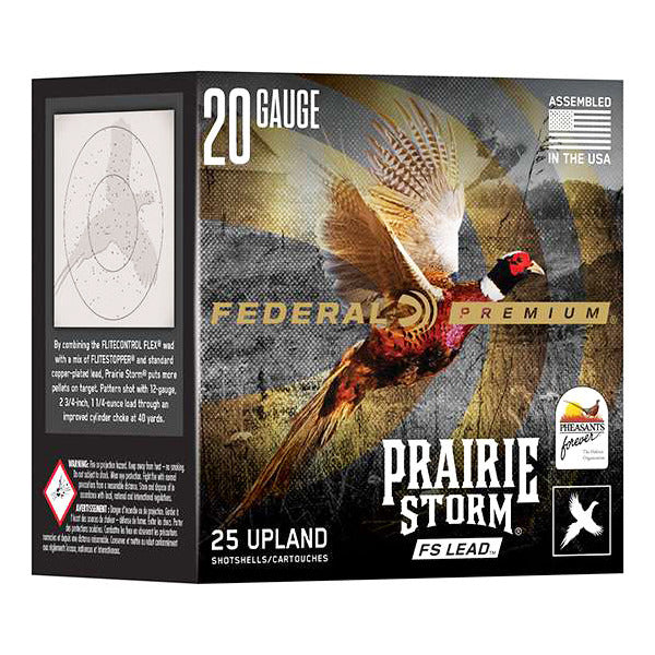 Federal Premium Prairie Storm 20 Gauge Ammunition 2-3/4" #4 1350 fps Box of 25