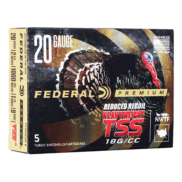 Federal Premium Heavyweight TSS 20 Gauge Ammunition 2-3/4" #9 1-1/8 oz Tungsten Box of 5
