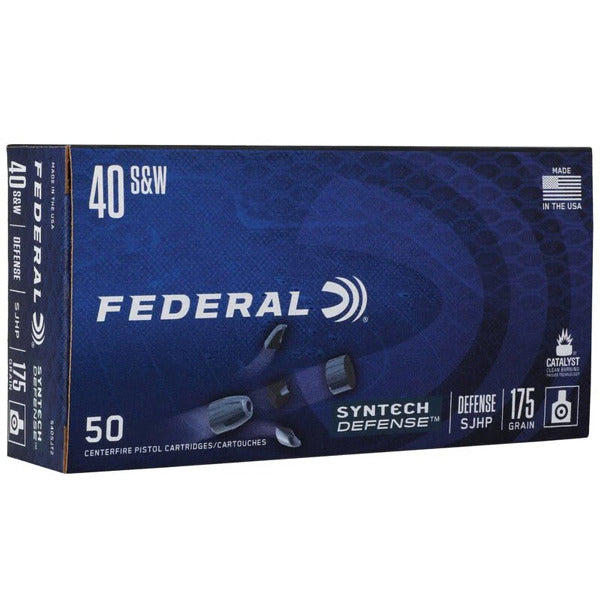 Federal Premium Syntech Defense 40 S&W Ammunition 175 Grain Hollow Point Box of 50