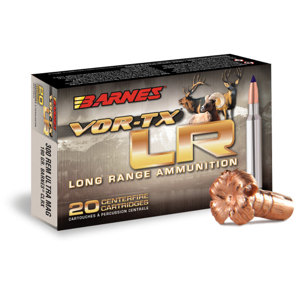 Barnes VOR-TX Long Range 300 RUM (Remington Ultra Magnum) Ammunition 190 Grain LRX Polymer Tip Box of 20