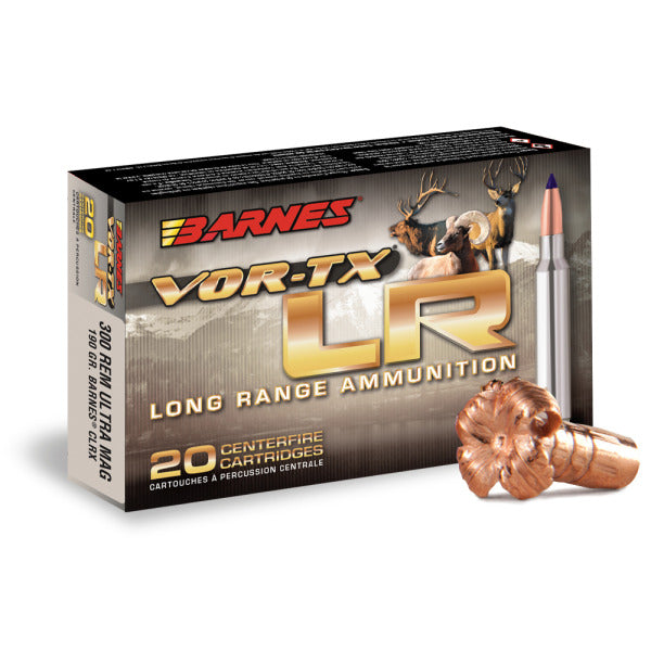 Barnes VOR-TX Long Range 338 RUM (Remington Ultra Magnum) Ammunition 250 Grain LRX Polymer Tip Box of 20