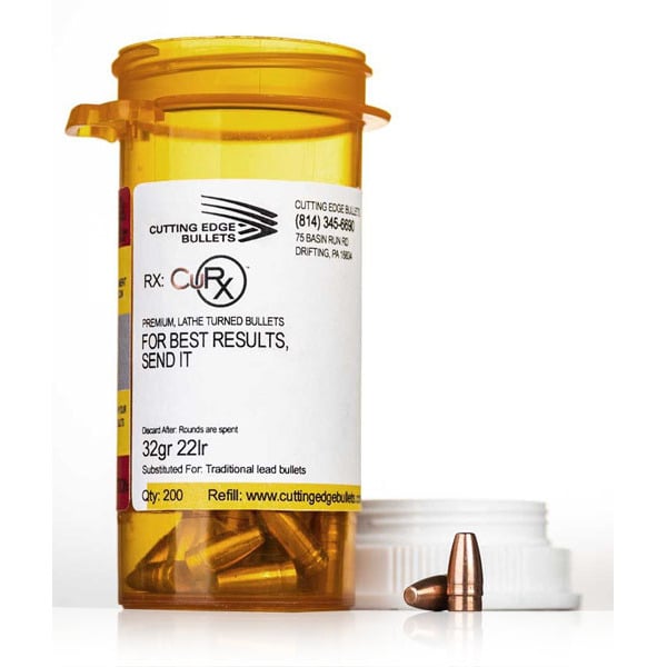Cutting Edge Bullets CuRx Brass and Bullet Bundle 22 Long Rifle (.223 Diameter) Bullets 32 grain Solid Box of 200