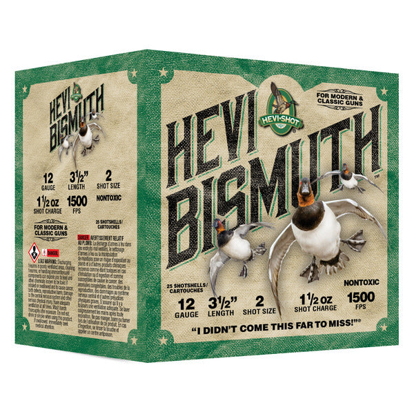 HEVI-SHOT 12ga BISMUTH 3.5in 1-1/2oz 2 25/b 10/c