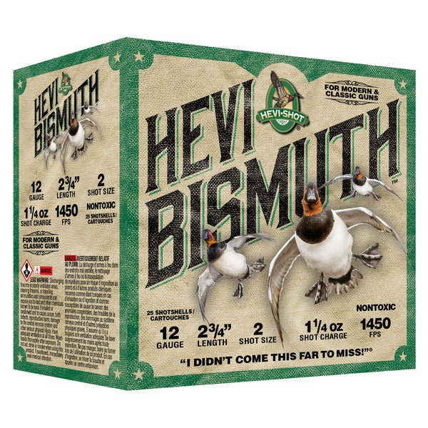 Hevi-Shot Hevi-Bismuth 12 Gauge Ammunition 2-3/4" #2 1-1/4 oz 1450 fps Bismuth Box of 25