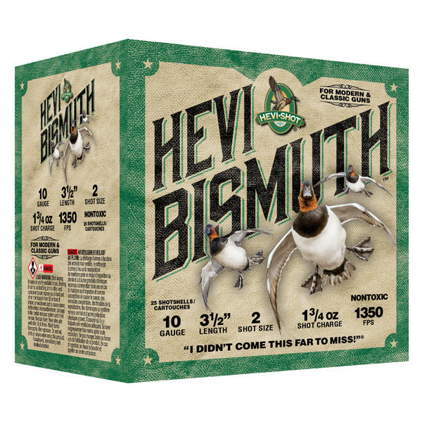 Hevi-Shot Hevi-Bismuth 10 Gauge Ammunition 3-1/2" #2 1-3/4 oz 1350 fps Bismuth Box of 25