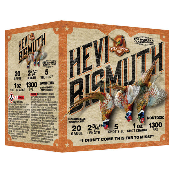 Hevi-Shot Hevi-Bismuth 20 Gauge Ammunition 2-3/4" #5 1 oz 1300 fps Bismuth Box of 25