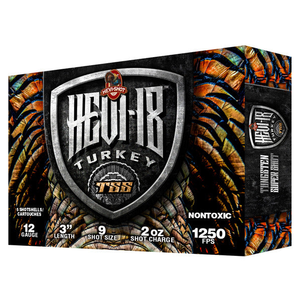Hevi-Shot Hevi-18 12 Gauge Ammunition 3" #9 2 oz 1250 fps Tungsten Box of 5