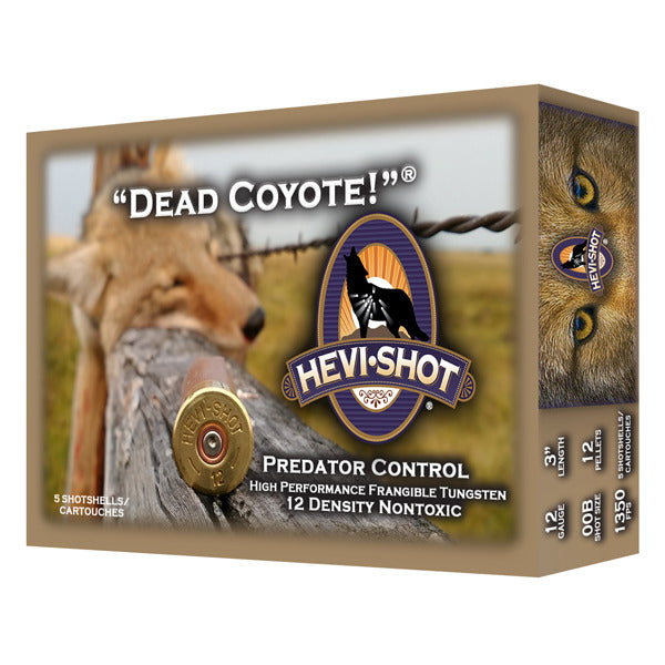 Hevi-Shot Dead Coyote 12 Gauge Ammunition 3" #00 1-3/8 oz 1350 fps Tungsten Box of 5