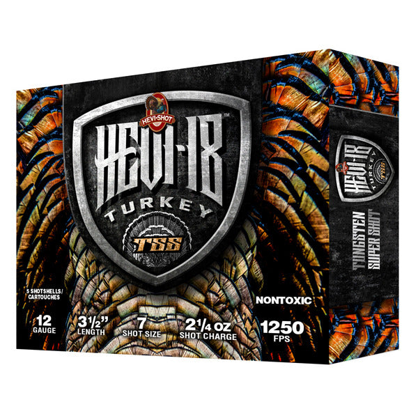Hevi-Shot Hevi-18 12 Gauge Ammunition 3-1/2" #7 2-1/4 oz 1250 fps Tungsten Box of 5