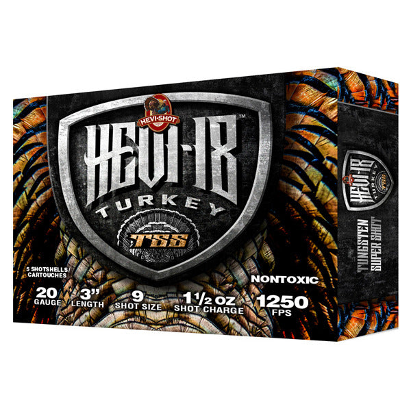 Hevi-Shot Hevi-18 20 Gauge Ammunition 3" #9 1-1/2 oz 1250 fps Tungsten Box of 5