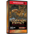 Winchester Power Point 243 Winchester Ammunition 85 Grain Copper Impact Copper Impact Polymer Tip Box of 20