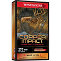 Winchester Power Point 270 Winchester Ammunition 130 Grain Copper Impact Copper Impact Polymer Tip Box of 20