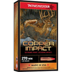 Winchester Power Point 270 Winchester Ammunition 130 Grain Copper Impact Copper Impact Polymer Tip Box of 20