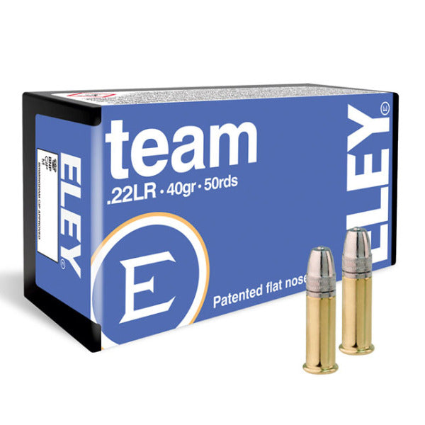 Eley Team 22 Long Rifle Ammunition 40 Grain Flat Nose Box of 50