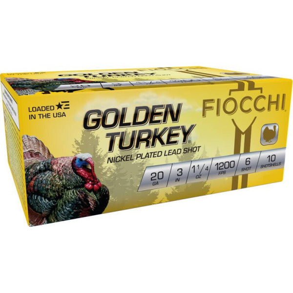 Fiocchi Golden Turkey 20 Gauge Ammunition 3" #6 Box of 10