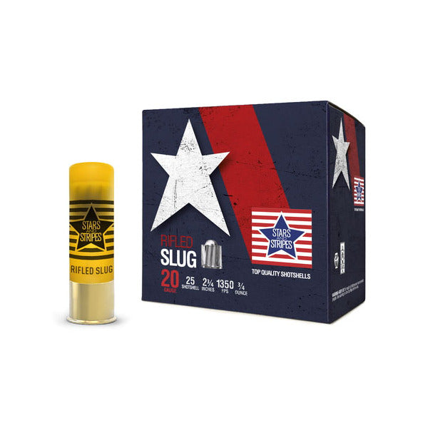 Prvi Partizan Stars & Stripes SLUG 20ga 2.75" 3/4oz 1350fps 25bx 10cs
