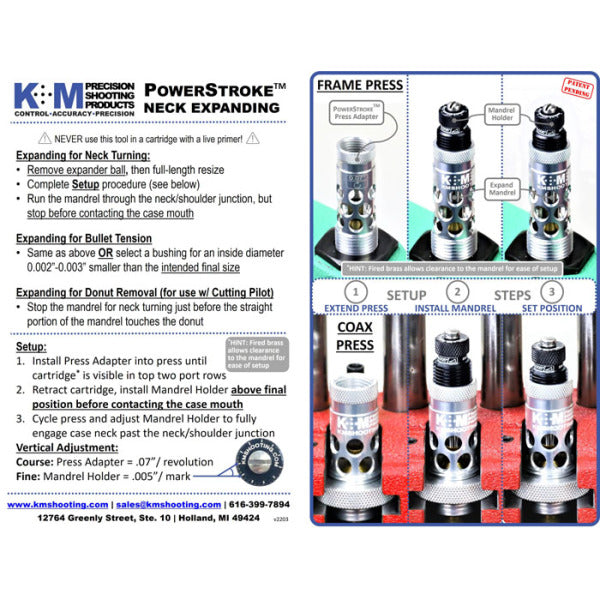 K&M PRECISION EXP MANDREL HOLDER 5/8-18 inc SCREW