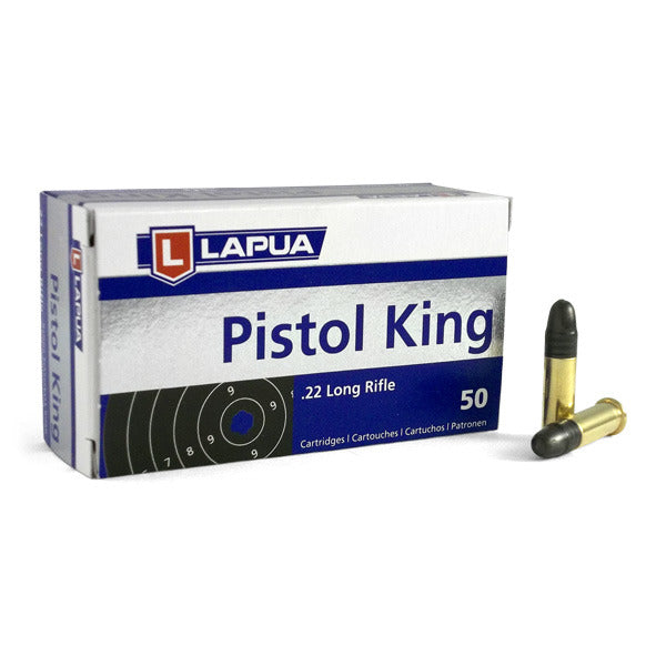 Lapua Pistol King 22 Long Rifle Ammunition 40 Grain Lead Round Nose Box of 50