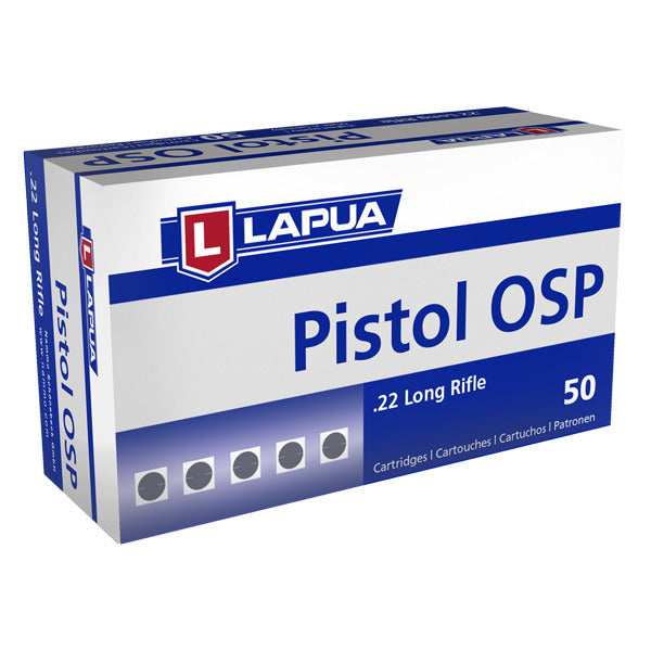 Lapua Pistol OSP 22 Long Rifle Ammunition 40 Grain Lead Round Nose Box of 50