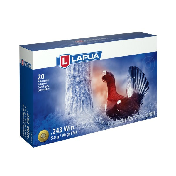 Lapua 243 Winchester Ammunition 90 Grain Full Metal Jacket Box of 20