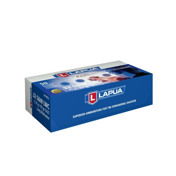 Lapua 32 S&W Long Ammunition 83 Grain Wad Cutter Box of 50