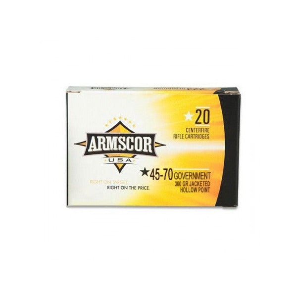 Armscor 45-70 Gov't Ammunition 300 Grain Jacketed Hollow Point Box of 20