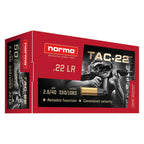 Norma TAC-22 22 Long Rifle Ammunition 40 Grain Lead Round Nose Box of 50
