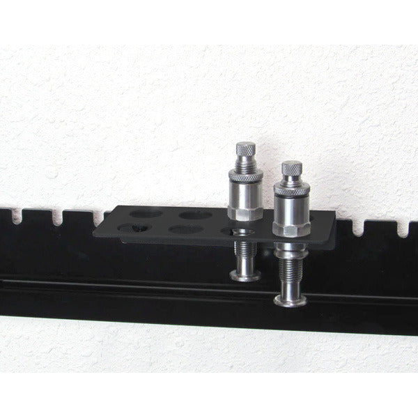 InLine Fab Rack for Hornady Powder Metering Inserts & MEC Powder Bushings - Black Powder Coated