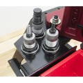 InLine Fab Sidebin System for RCBS Rockchucker RC 1 / 2 / 3 / Supreme / Turret / Pro2000 (1 3/16" holes) w/ Black Bins
