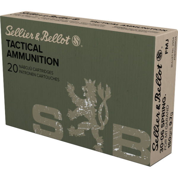 Sellier & Bellot 30-06 Springfield Ammunition 150 Grain Full Metal Jacket Box of 20