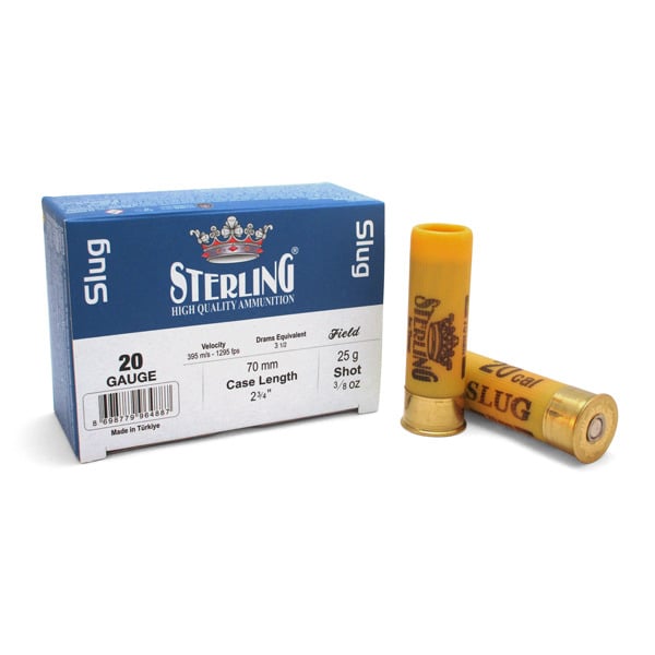 Sterling 20 Gauge Ammunition 2-3/4" 3/8 oz 1295 fps Rifled Slug Box of 10