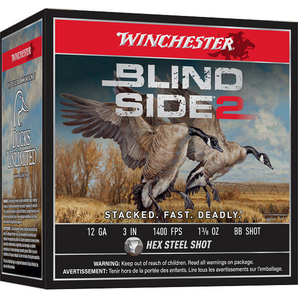 Winchester 12 Gauge Ammunition 3" #BB 1-3/8 oz 1400 fps Steel Box of 25