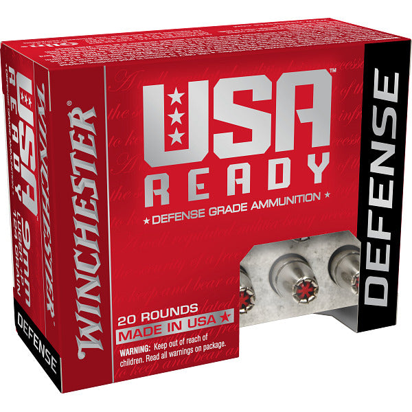Winchester USA Ready Defense 9mm Luger +P Ammunition 124 Grain Hollow Point Box of 20