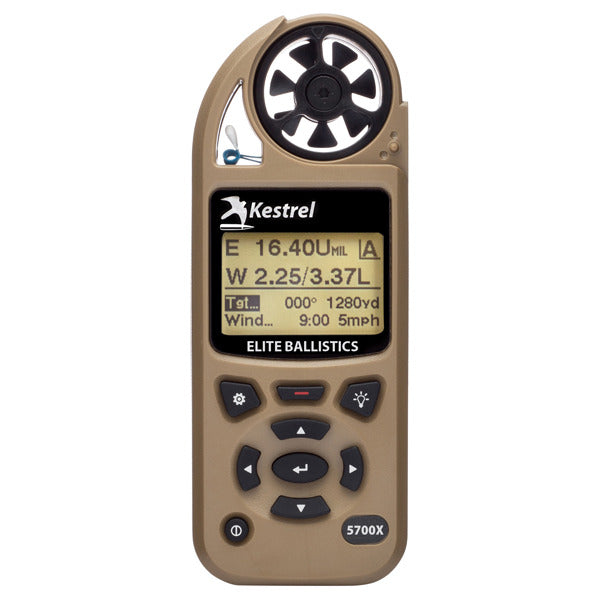 Kestrel 5700X Elite Weather Meter with Applied Ballistics and LiNK, Desert Tan
