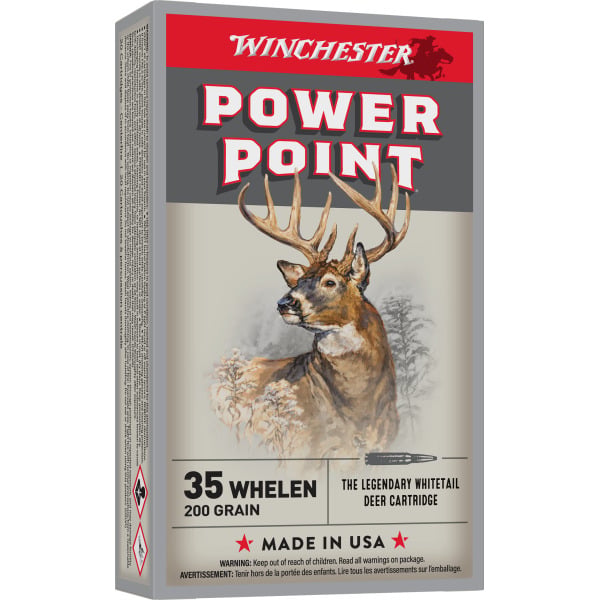 Winchester 35 Whelen Ammunition 200 Grain Power Point Jacketed Soft Point Box of 20